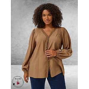 Kaffe Curve Blouse Mirana Toasted Coconut